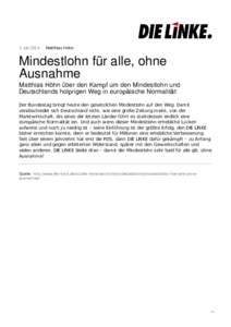 3. Juli[removed]Matthias Höhn Mindestlohn für alle, ohne Ausnahme