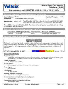 Material Safety Data Sheet for:  Trisilane (Si3H8)