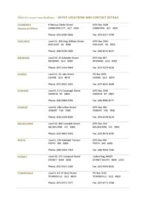 THAI - Office locations and contact details - ที่ตั้งสำนักงานและรายละเอียดติดต่อ