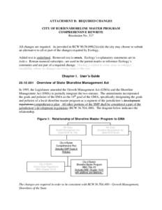 ATTACHMENT B: REQUIRED CHANGES CITY OF BURIEN SHORELINE MASTER PROGRAM COMPREHENSIVE REWRITE Resolution No[removed]All changes are required. As provided in RCW[removed]e)(ii) the city may choose to submit