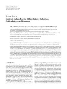 Contrast-Induced Acute Kidney Injury: Definition, Epidemiology, and Outcome