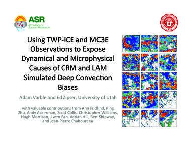 Using	
  TWP-­‐ICE	
  and	
  MC3E	
   Observa7ons	
  to	
  Expose	
   Dynamical	
  and	
  Microphysical	
   Causes	
  of	
  CRM	
  and	
  LAM	
   Simulated	
  Deep	
  Convec7on	
   Biases	
  