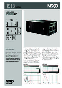 RS18  SubBass RS18 Advantages • Low Profile, High Output, Modular Scalable Bass