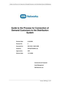 Guide to the Process for Connection of Demand Customers to the Distribution System © ESB Networks  Guide to the Process for Connection of Demand Customers to the Distribution System