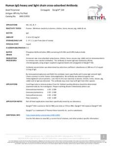 Human IgG-heavy and light chain cross-adsorbed Antibody Goat Polyclonal Conjugate  DyLight® 550