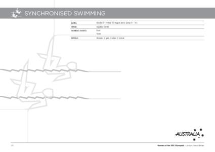 11  Aquatics – Synchronised Swimming