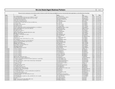 On-Line Dealer/Agent Business Partners  July-14 Please be sure to contact your on-line business partner of choice to confirm their status and eligibility to process resconstructed vehicle applications as well as their ho