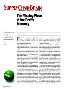 The Missing Piece of the Profit Economy Victor Allis is chief executive  BY VICTOR ALLIS