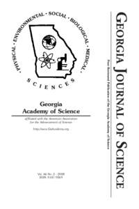 http://www.GaAcademy.org  Vol. 66 No[removed]ISSN: [removed]Georgia Journal of Science