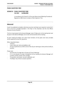 Agenda of Ordinary Meeting of Council - 19 November 2013