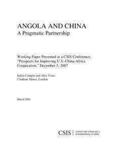 ANGOLA AND CHINA A Pragmatic Partnership