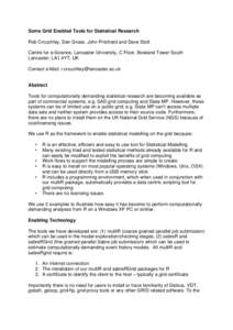 Econometrics / E-Science / Grid computing / National Grid Service / Bootstrapping / R / Errors and residuals in statistics / Statistics / Regression analysis / Statistical inference