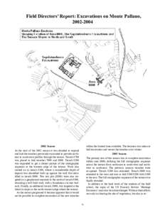 Field Directors’ Report: Excavations on Monte Pallano, Season  within the limited time available. The decision was taken to