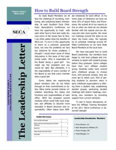 The Leadership Letter  SOUTHERN EARLY CHILDHOOD ASSOCIATION  Volume 4 Issue 2