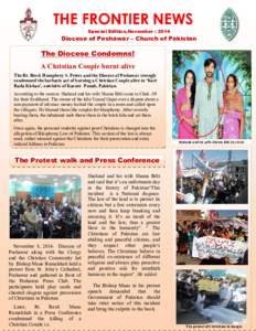 THE FRONTIER NEWS Special Edition,November : 2014 Diocese of Peshawar – Church of Pakistan  The Diocese Condemns!