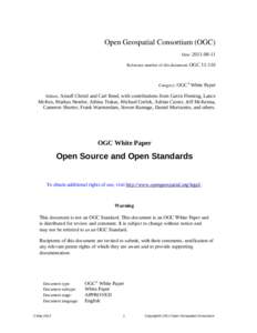 Science / Software / Law / Open Geospatial Consortium / Open Source Geospatial Foundation / GIS software / Geographic information system / Open-source software / Proprietary software / Software licenses / Standards / Computer law