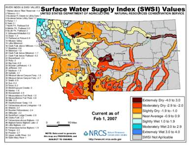 RIVER INDEX & SWSI VALUES  Surface Water Supply Index (SWSI) Values 1 Marias above Tiber Reservoir[removed]Tobacco -0.1