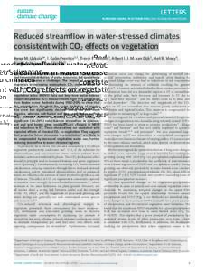 Reduced streamflow in water-stressed climates consistent with CO2 effects on vegetation