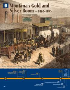 FIGURE 6.1: Wagon Trains at Helena, Montana, 1874, by William de la Montagne Cary  1837–40 Smallpox epidemics kill many Montana Indians