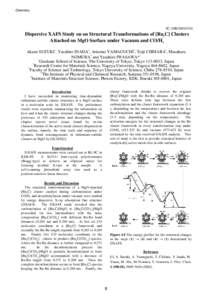 Chemistry  9C,10B/2001G316 Dispersive XAFS Study on on Structural Transformations of [Ru6C] Clusters Attached on MgO Surface under Vacuum and CO/H2