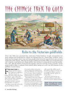 The Chinese Trek to Gold  Robe to the Victorian goldfields