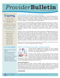 Provider Bulletin Vol. 23 No. 8 • August 2014 g 30 Years of Service Celebratin