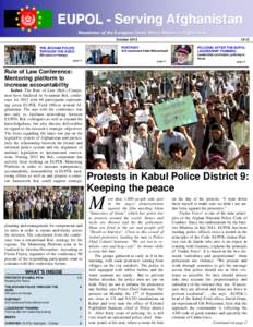 EUPOL - Serving Afghanistan Newsletter of the European Union Police Mission in Afghanistan October[removed]