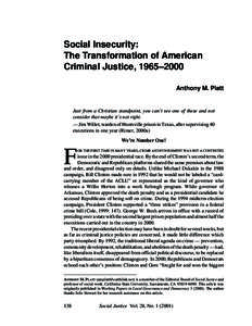 138  PLATT Social Insecurity: The Transformation of American