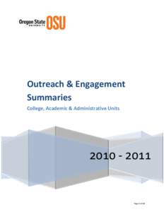 Outreach & Engagement Summaries