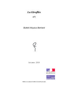   /D*LURIOpH n°2  Bulletin Aloysius Bertrand
