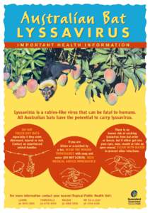 Communicable Diseases Fact Sheet: Australian Bat Lyssavirus (Poster)