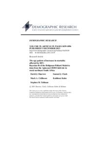 The age pattern of increases in mortality affected by HIV: Bayesian fit of the Heligman-Pollard Model to data from the Agincourt HDSS field site in rural northeast South Africa