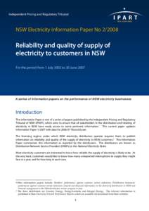 NSW Electricity Facts 3   Distribution businesses’ performance