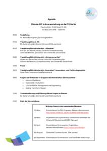 Agenda C-KIC Infoveranstaltung TU Berlin