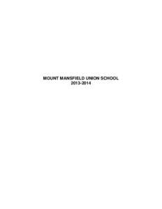 MOUNT MANSFIELD UNION SCHOOL[removed] Mount Mansfield Union High School 211 Browns Trace Jericho, VT 05465