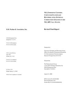 NOX EMISSIONS CONTROL COSTS FOR STATIONARY RECIPROCATING INTERNAL COMBUSTION ENGINES IN THE NOX SIP CALL STATES