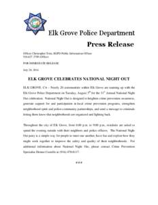 EGPD Press Release - National Night Out 2014
