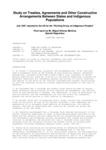 Ethics / Aboriginal peoples in Canada / Sub-Commission on the Promotion and Protection of Human Rights / International relations / Special Rapporteur / International Indian Treaty Council / Indigenous rights / Treaty / Indigenous peoples by geographic regions / Americas / Human rights / United Nations Economic and Social Council