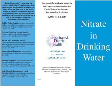 Food and drink / Oxoanions / Nitrate / Methemoglobinemia / Nitrite / Methemoglobin / Drinking water / Water quality / Nitrification / Chemistry / Nitrogen metabolism / Garde manger