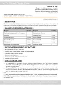 CEB044Ra 96 Tests Enzyme-linked Immunosorbent Assay Kit For Cholecystokinin 8, Octapeptide (CCK8) Organism Species: Rattus norvegicus (Rat) Instruction manual FOR IN VITRO AND RESEARCH USE ONLY