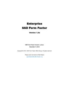 Enterprise  SSD Form Factor Version 1.0a  SSD Form Factor Version1_a.docx
