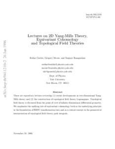 arXiv:hep-th/9411210v2 26 Janhep-thYCTP-P11-94  Lectures on 2D Yang-Mills Theory,