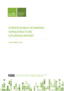 CHRISTCHURCH ECONOMIC INFRASTRUCTURE SITUATION REPORT SEPTEMBERThis situation report published by Canterbury Development Corporation is