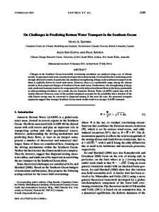 Physical oceanography / Earth / Ocean currents / Thermohaline circulation / Antarctic Bottom Water / Antarctic Circumpolar Current / Global climate model / Eddy / Turbulence / Oceanography / Fluid dynamics / Physical geography