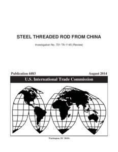 Certain Steel Threaded Rod from China - staff report