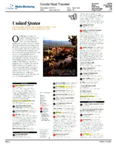 Conde Nast Traveler Circulation: DMA:  New York, NY  NULL