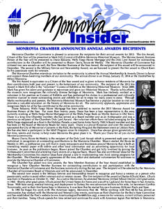 www.monroviacc.com  November/December 2013 MONROVIA CHAMBER ANNOUNCES ANNUAL AWARDS RECIPIENTS
