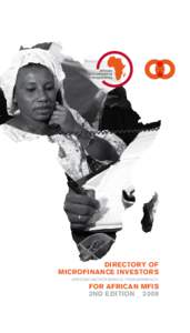 DIRECTORY OF Microfinance investORs african microfinance transparency for AfricaN MFIs 2nd Edition _ 2009