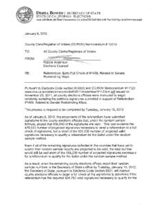 Referendum: Early Full Check of #1499, Related to Senate Redistricting Maps