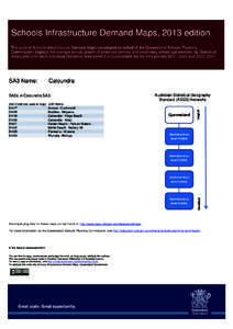 Schools Infrastructure Demand Maps, 2013 edition, Queensland by SA3 - Caloundra by SA2